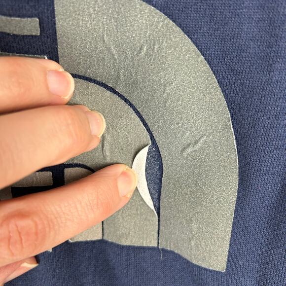 The North Face Mens Pullover Hoodie Size XL Blue Large Half Dome Logo Sweatshirt - Picture 6 of 7